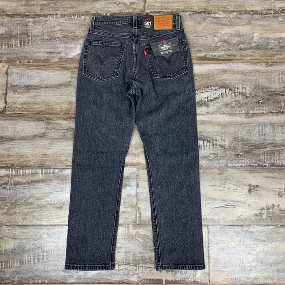 LEVI’S 501 Crystal Crop Jeans Black Embellished - Picture 4 of 8